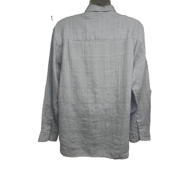 Tommy Bahama Mens Light Blue Striped Linen Casual Button Up Shirt XL Lightweight - Picture 2 of 10